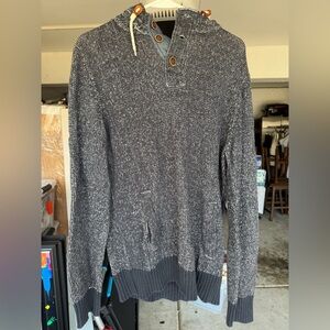 H&M L.O.G.G. Men's Navy Hooded Sweater w/ w front pockets  size M